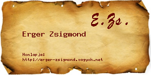 Erger Zsigmond névjegykártya