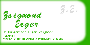 zsigmond erger business card